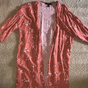 Orange floral kimono